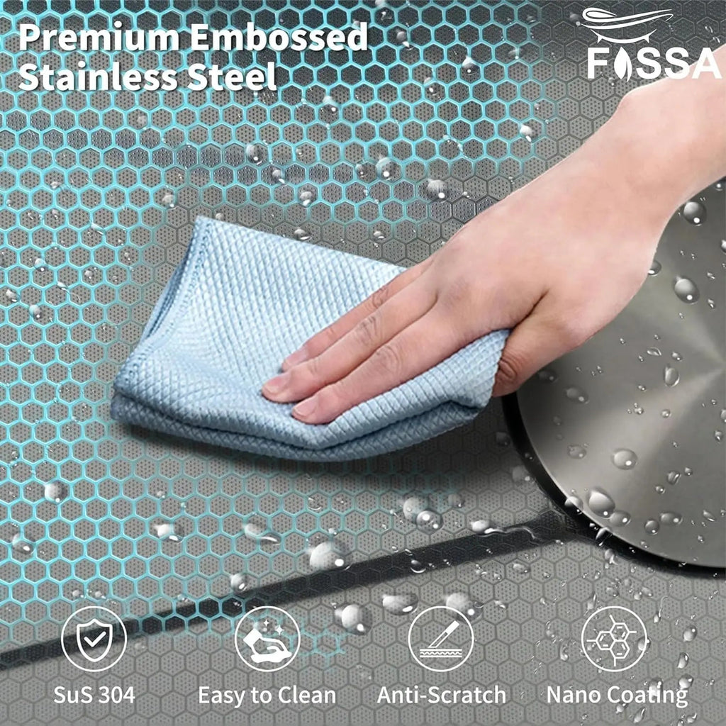 Fossa 37"x18"x10" inch Single Bowl SS-304 Grade Stainless Steel Water Fall Kitchen Sink
