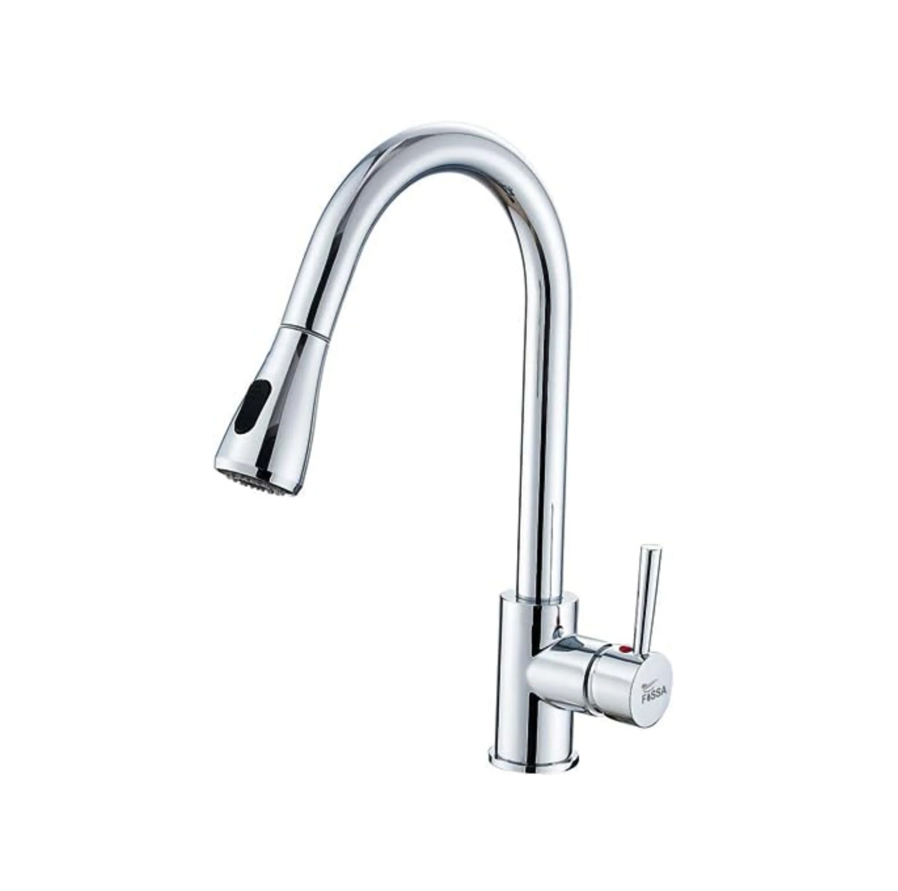 Fossa Kitchen Sink Mixer Tap with Pull Down Sprayer, Single Handle High Pull Out Kitchen Taps, Single Level Stainless Steel Chrome ( Light Weight )