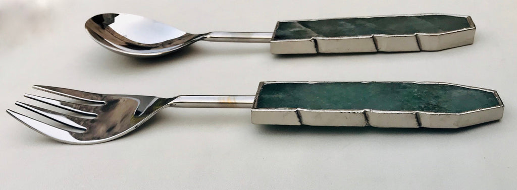 Green Agate Salad Server - Set of 2